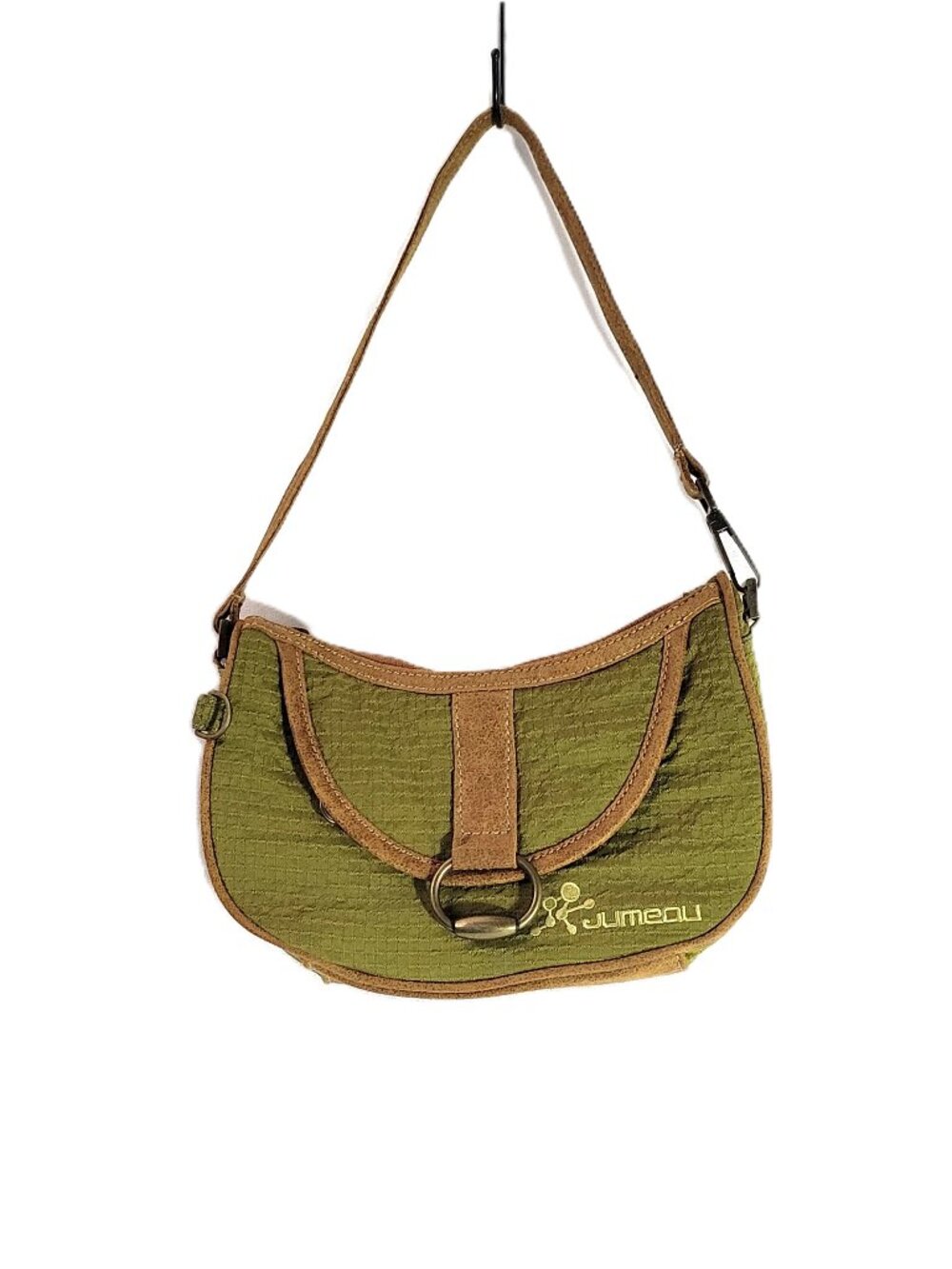 Vintage JUMEAU Olive Green Ripstop Canvas Shoulder Bag Y2K Grunge Gorpcore